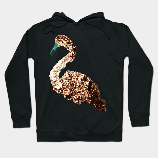 Gold flamingo Hoodie by Kuhtina